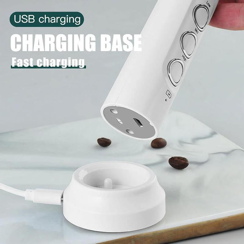 3 in 1 Portable Rechargeable Electric Milk Frother, Handheld High Speed Beverage Mixer, Coffee Frothing Stick, Kitchen Appliances for Home Use
