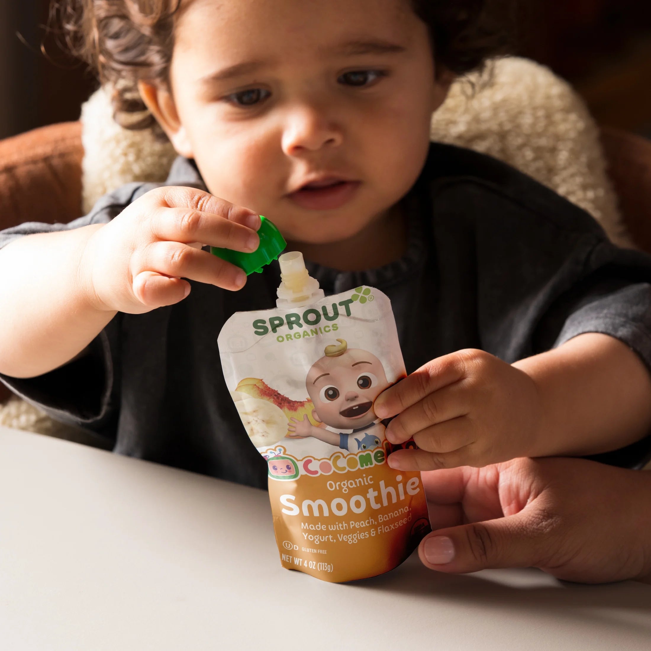 Cocomelon  Toddler Food, Organic Peach Banana Smoothie, 4 Oz Pouches (6 Pack)