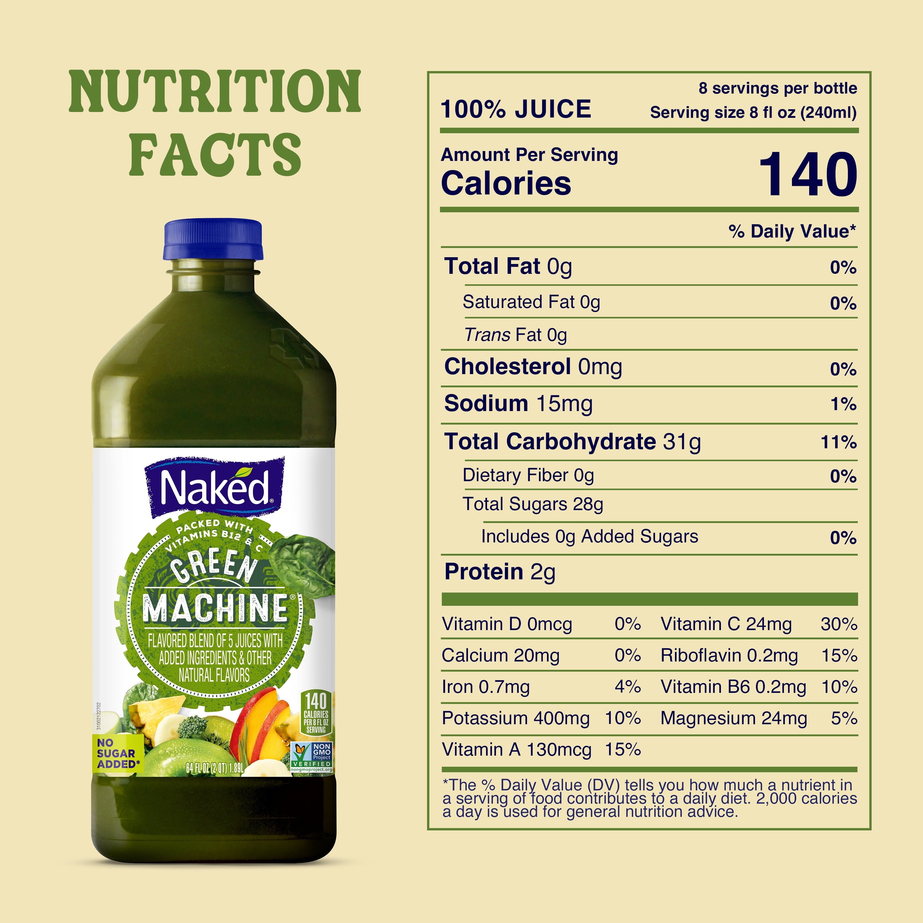 Juice Green Machine Flavored 100% Juice Smoothie Blend, 64 Fl Oz