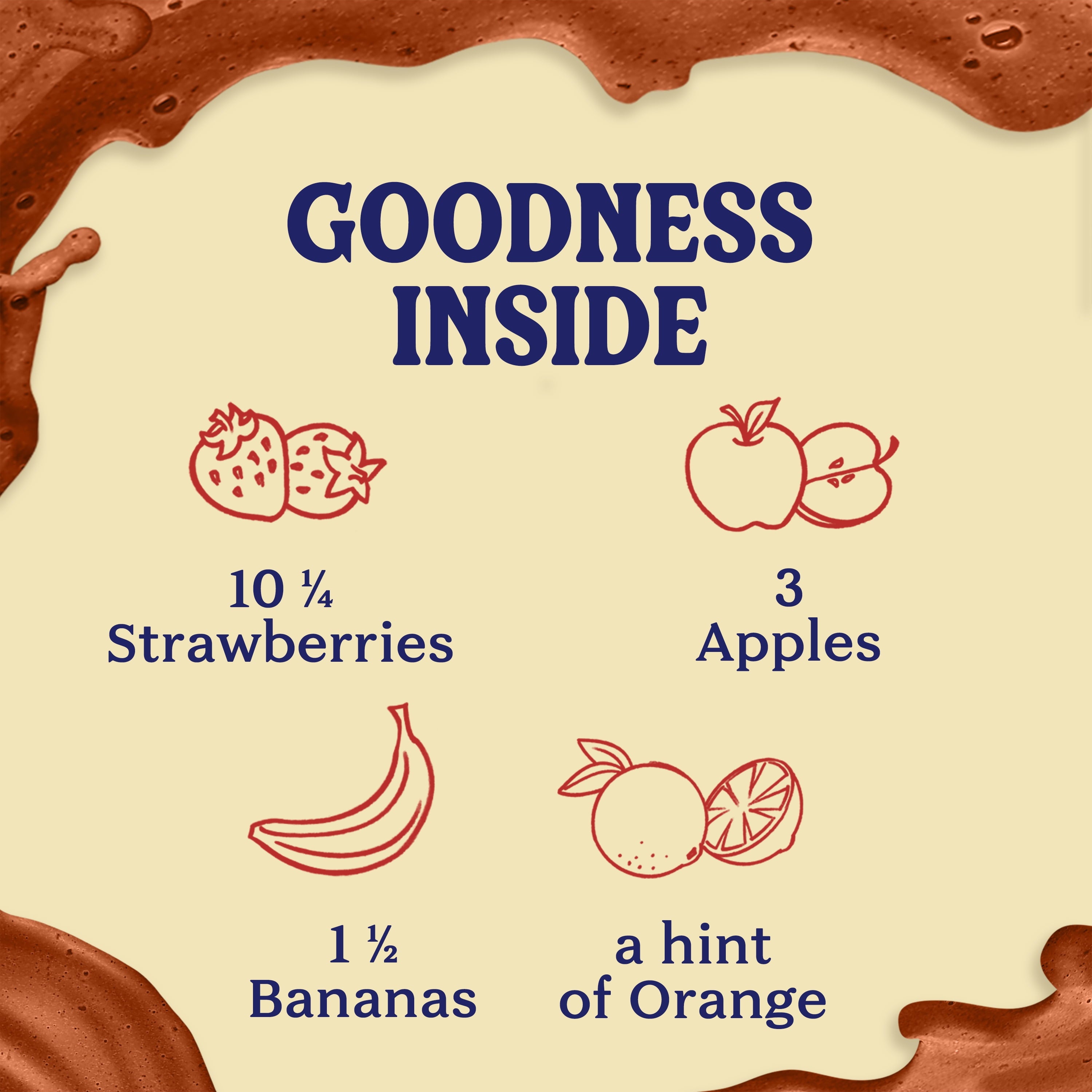 Juice Strawberry Banana Blend, 100% Fruit Smoothie, 15.2 Fl Oz with Velvety Texture