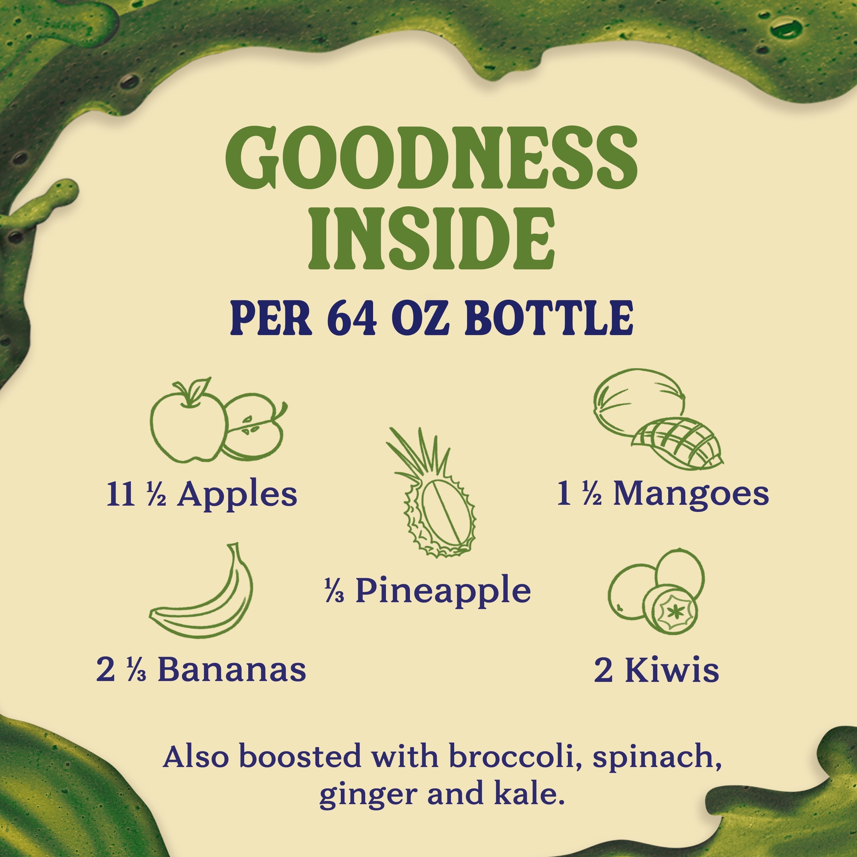 Juice Green Machine Flavored 100% Juice Smoothie Blend, 64 Fl Oz