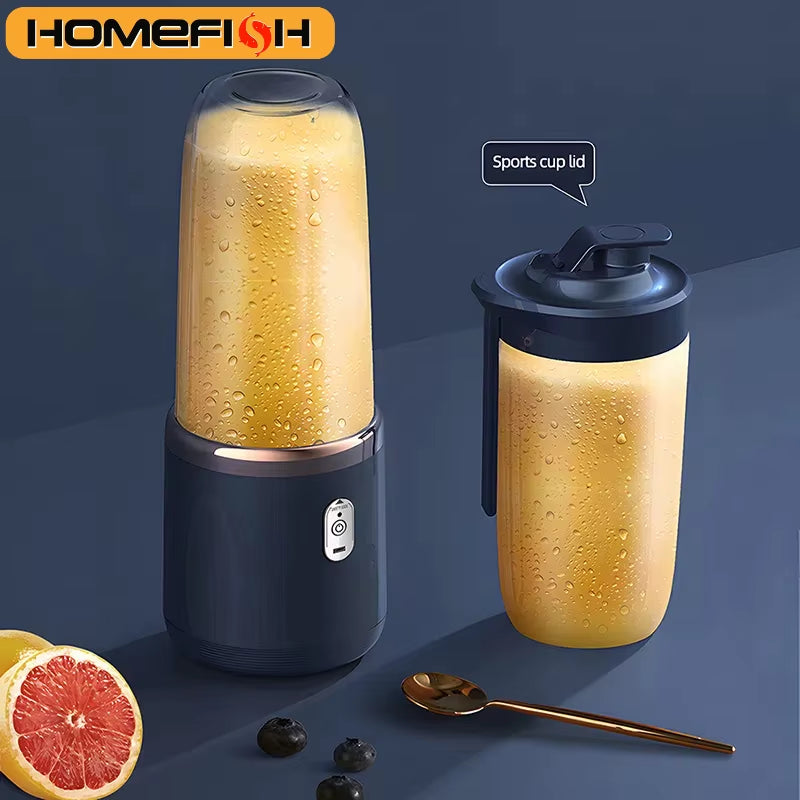 Portable Juicer Blender 400Ml Electric Fruit Juicer USB Charging Lemon Orange Fruit Juicing Cup Smoothie Blender Machine 2Cups