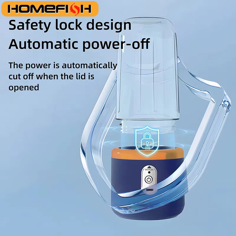 Portable Juicer Blender 400Ml Electric Fruit Juicer USB Charging Lemon Orange Fruit Juicing Cup Smoothie Blender Machine 2Cups