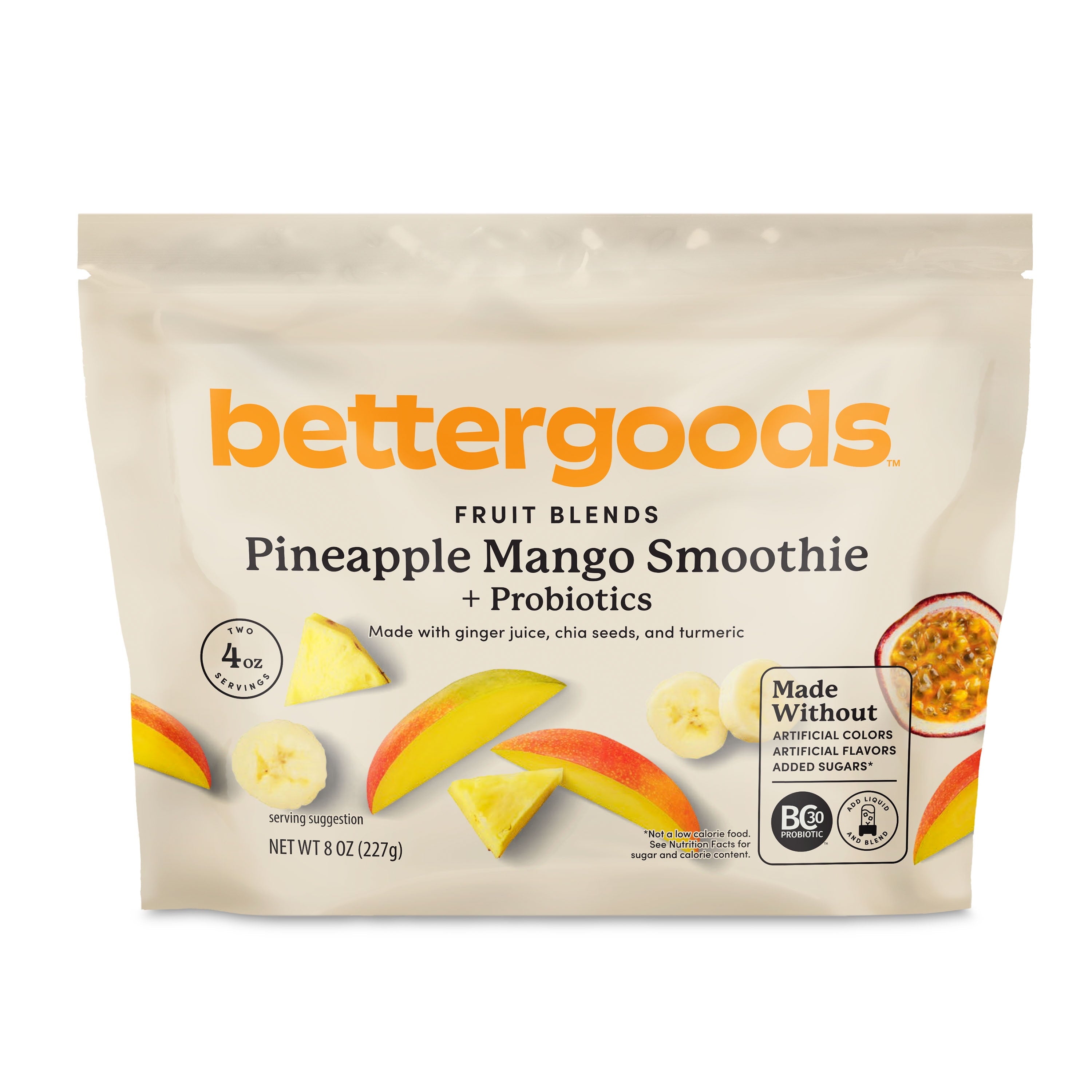 Pineapple Mango + Probiotics Smoothie Mix, 8 Oz (Frozen)